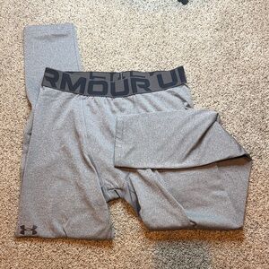 Under Armour Boys Gray Coldgear Leggings